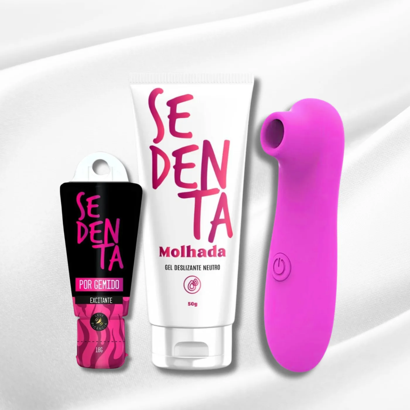 Kit Seu Momento — Sugador de Clitóris, Excitante Sedenta, Gel Deslizante Sedenta Molhada
